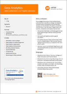 Download Flyer PDF - mITSM - Data Analytics-Schulung