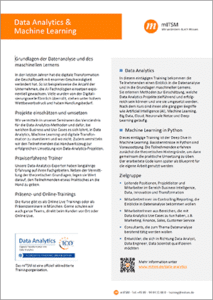Download Flyer PDF - mITSM-Schulung - Data Analytics & Machine Learning