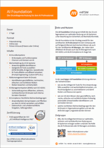 Download Flyer PDF mITSM-Schulung AI Foundation