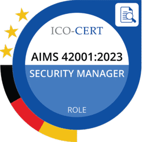 Badge AIMS 42001 KI-Beauftragter Zertifikat