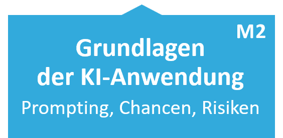 M2 Grundlagen der KI-Anwendung mit Fokus auf Chancen und Risiken.