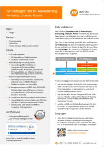 Download Flyer PDF mITSM-Schulung AI Foundation